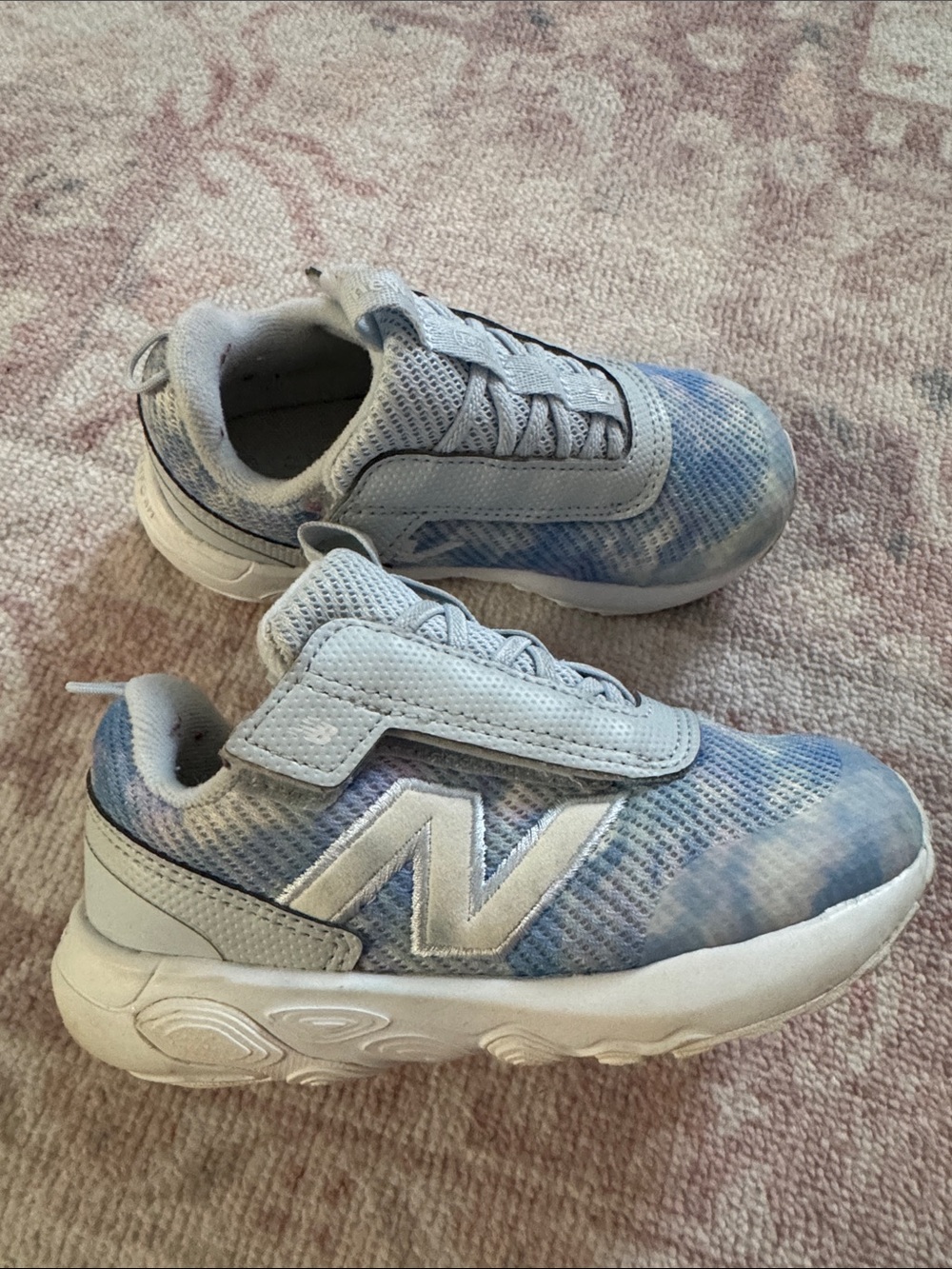 New Balance Kids Blue and White Slip-On Athletic Sneakers